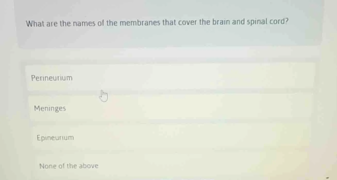 what are the names of the membranes that cover the brain and spinal cor…