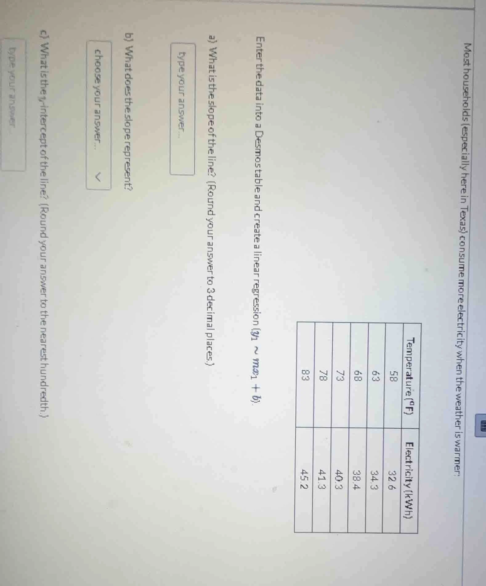 most households (especially here in texas) consume more electricity whe…