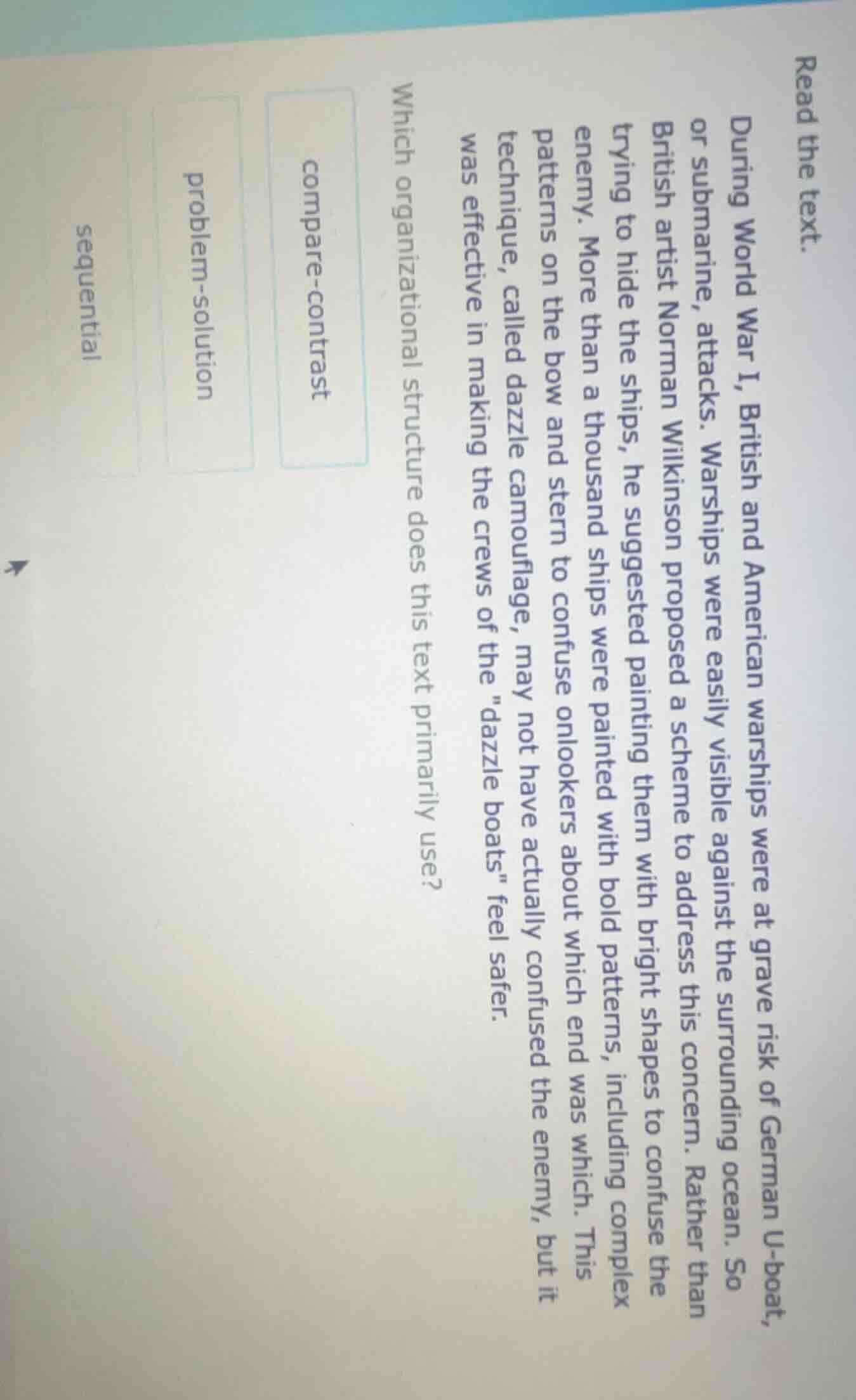 read the text. during world war i, british and american warships were a…