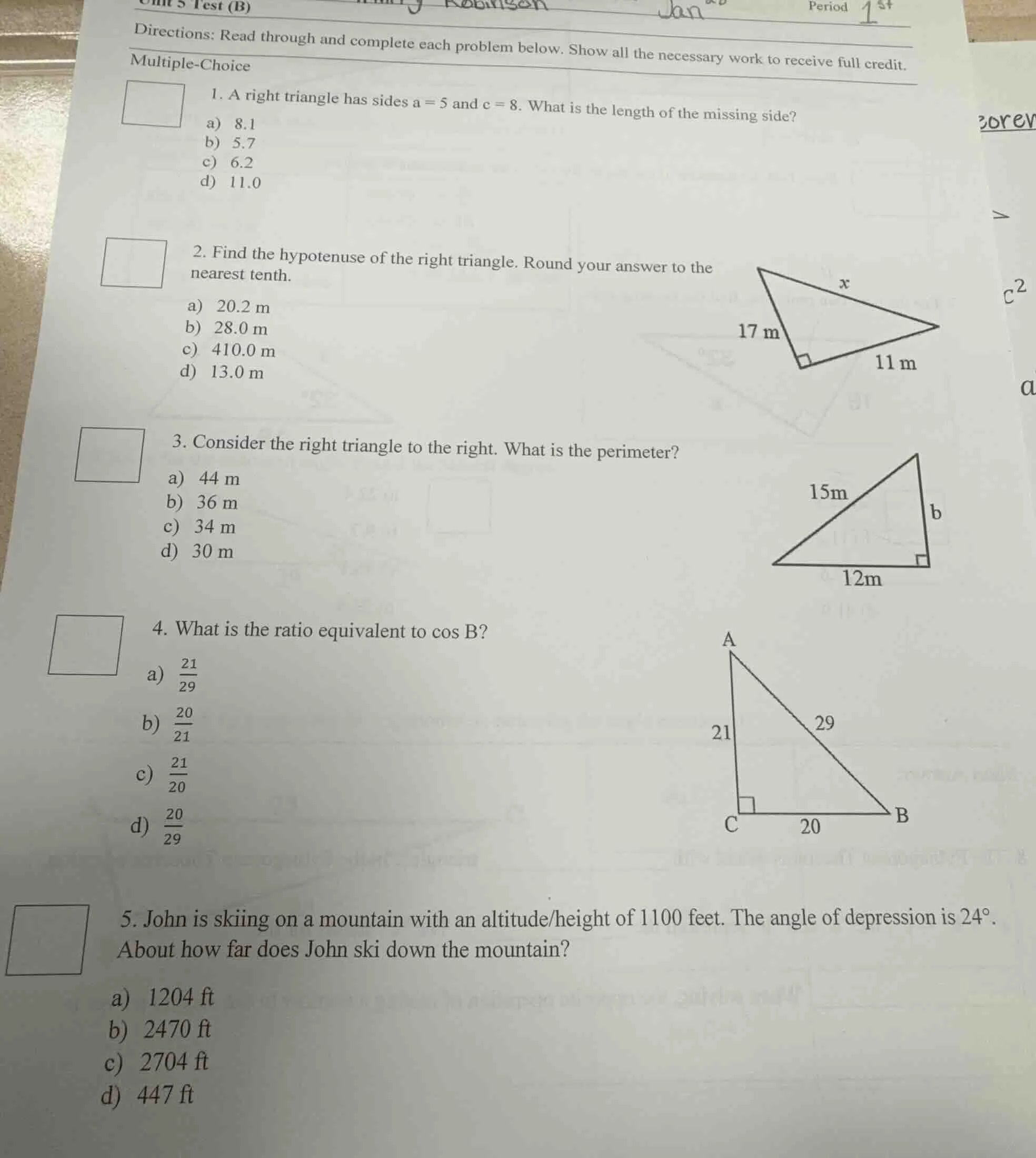 unit 5 test (b) period 1st directions: read through and complete each p…