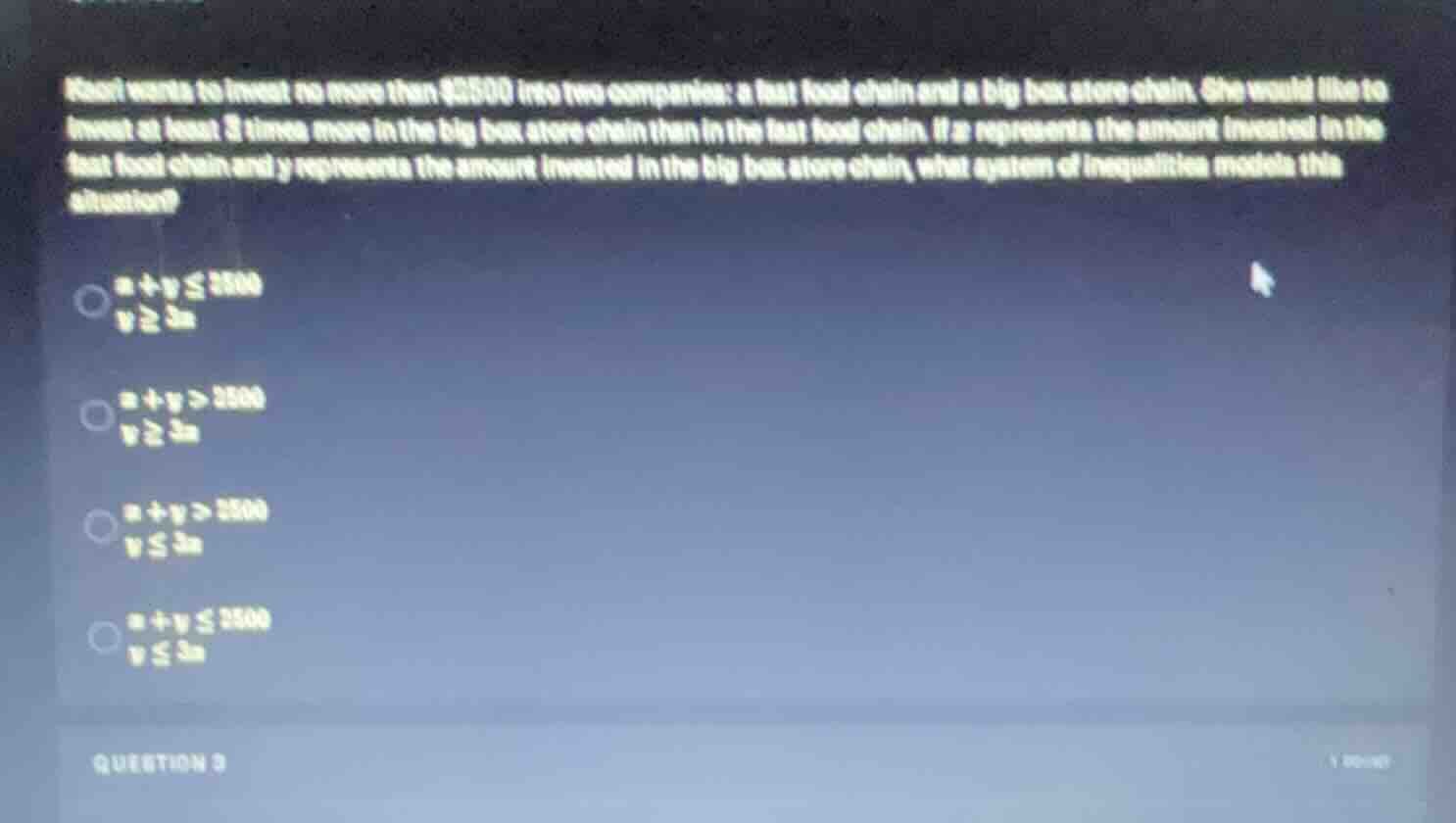 pearl wants to invest no more than $2500 into two companies: a fast foo…