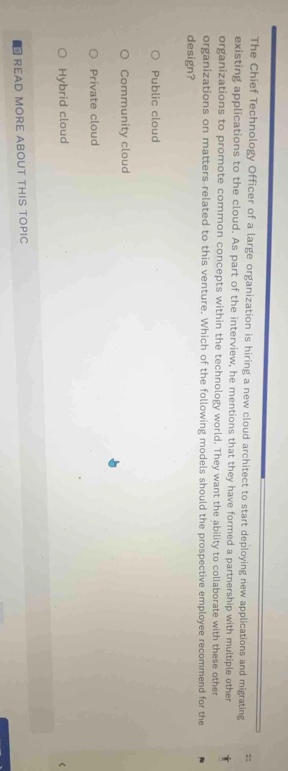 the chief technology officer of a large organization is hiring a new cl…