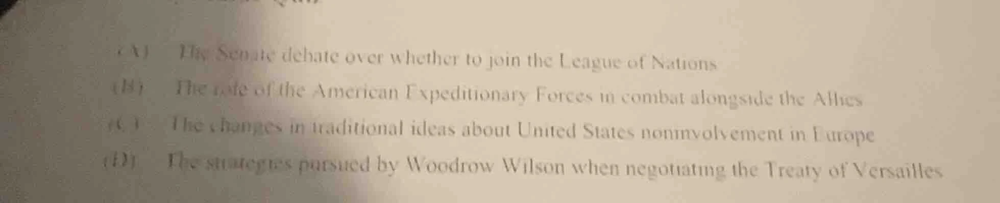 (a) the senate debate over whether to join the league of nations (b) th…