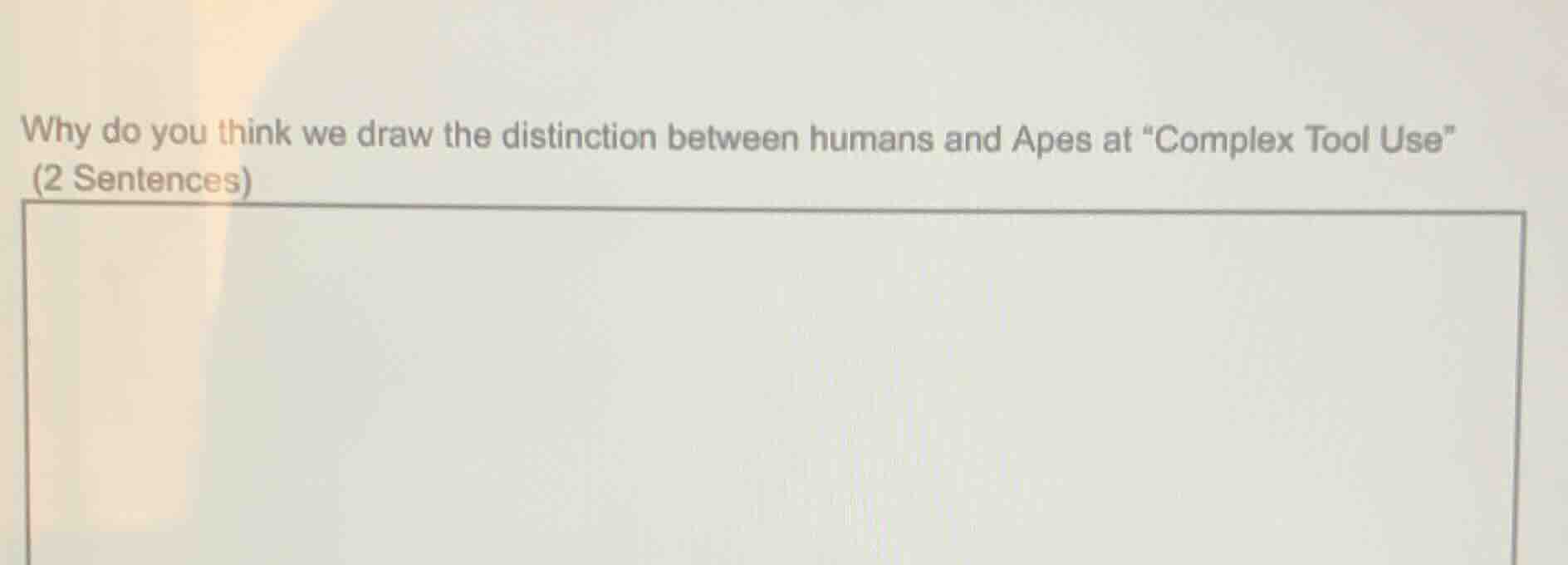 why do you think we draw the distinction between humans and apes at \co…