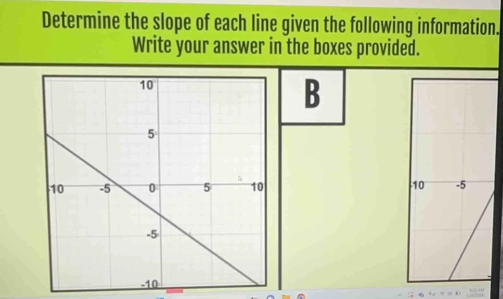 determine the slope of each line given the following information. write…