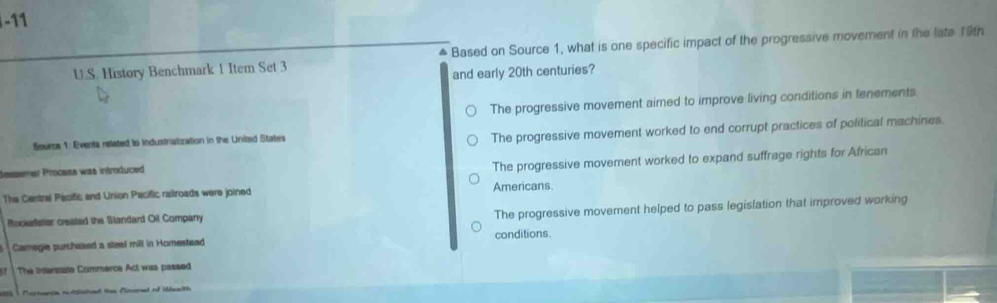 u.s. history benchmark 1 item set 3 source 1 events related to industri…