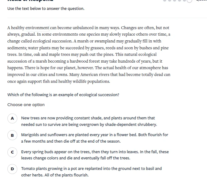 use the text below to answer the question. a healthy environment can be…