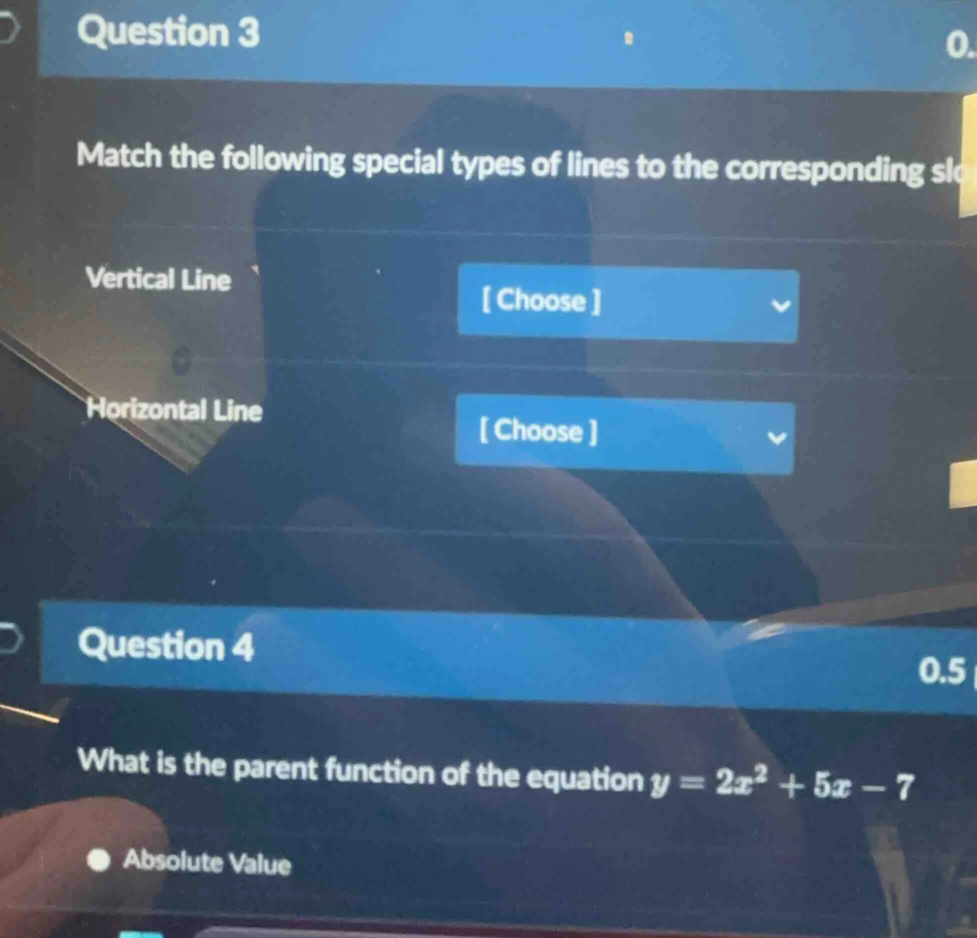question 3 match the following special types of lines to the correspond…