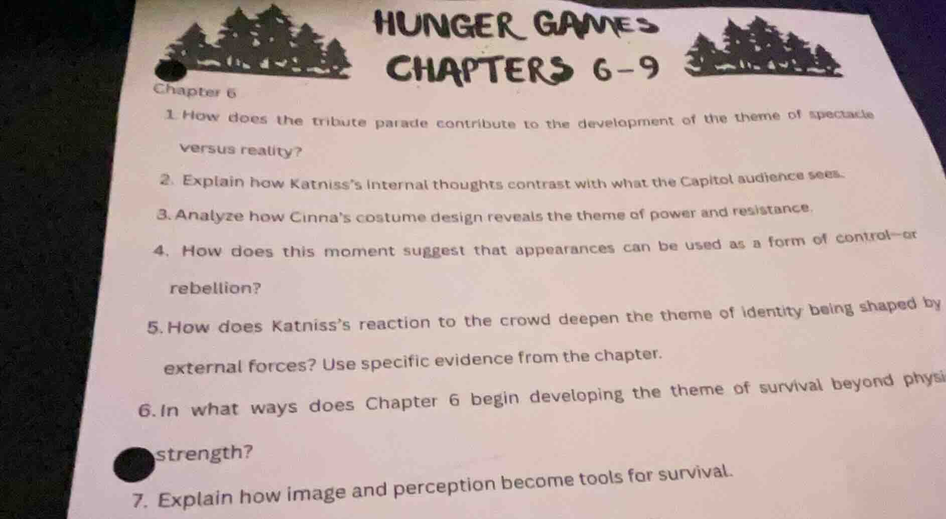 hunger games chapters 6-9 chapter 6 1 how does the tribute parade contr…