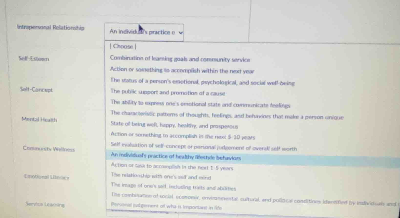 intrapersonal relationship self - esteem self - concept mental health c…