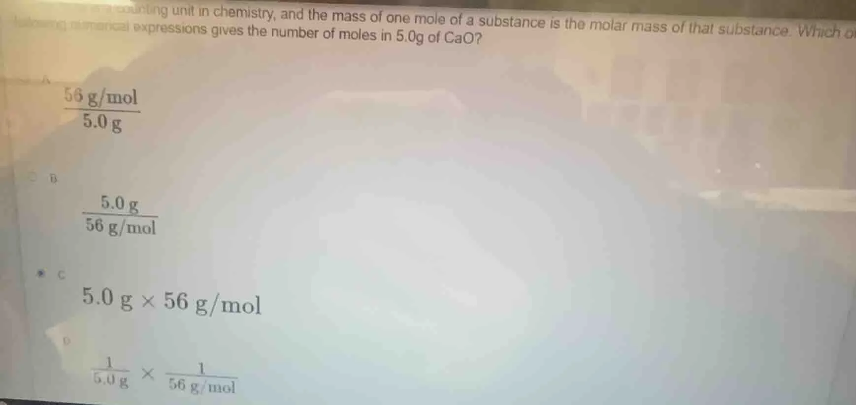 counting unit in chemistry, and the mass of one mole of a substance is …