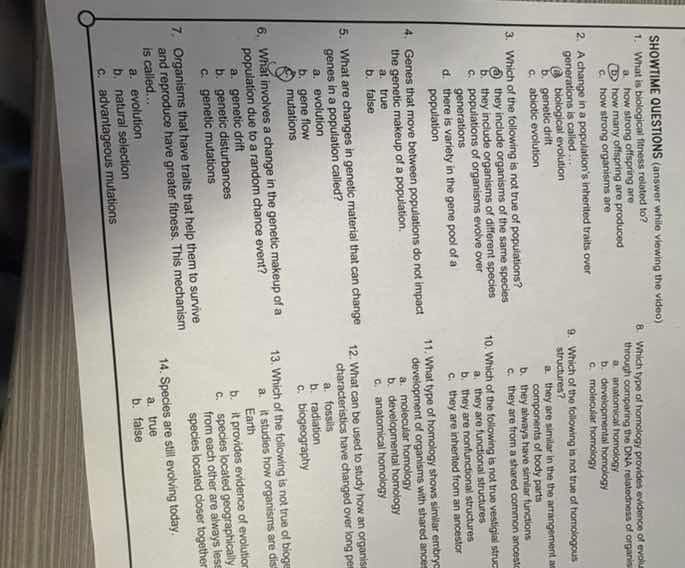 showtime questions (answer while watching the video) 1. what is biologi…