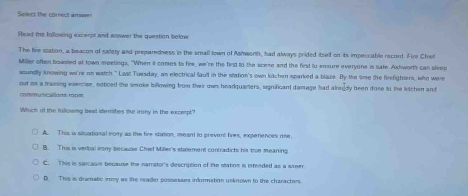 select the correct answer read the following excerpt and answer the que…