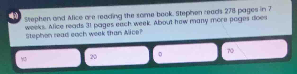 stephen and alice are reading the same book. stephen reads 278 pages in…