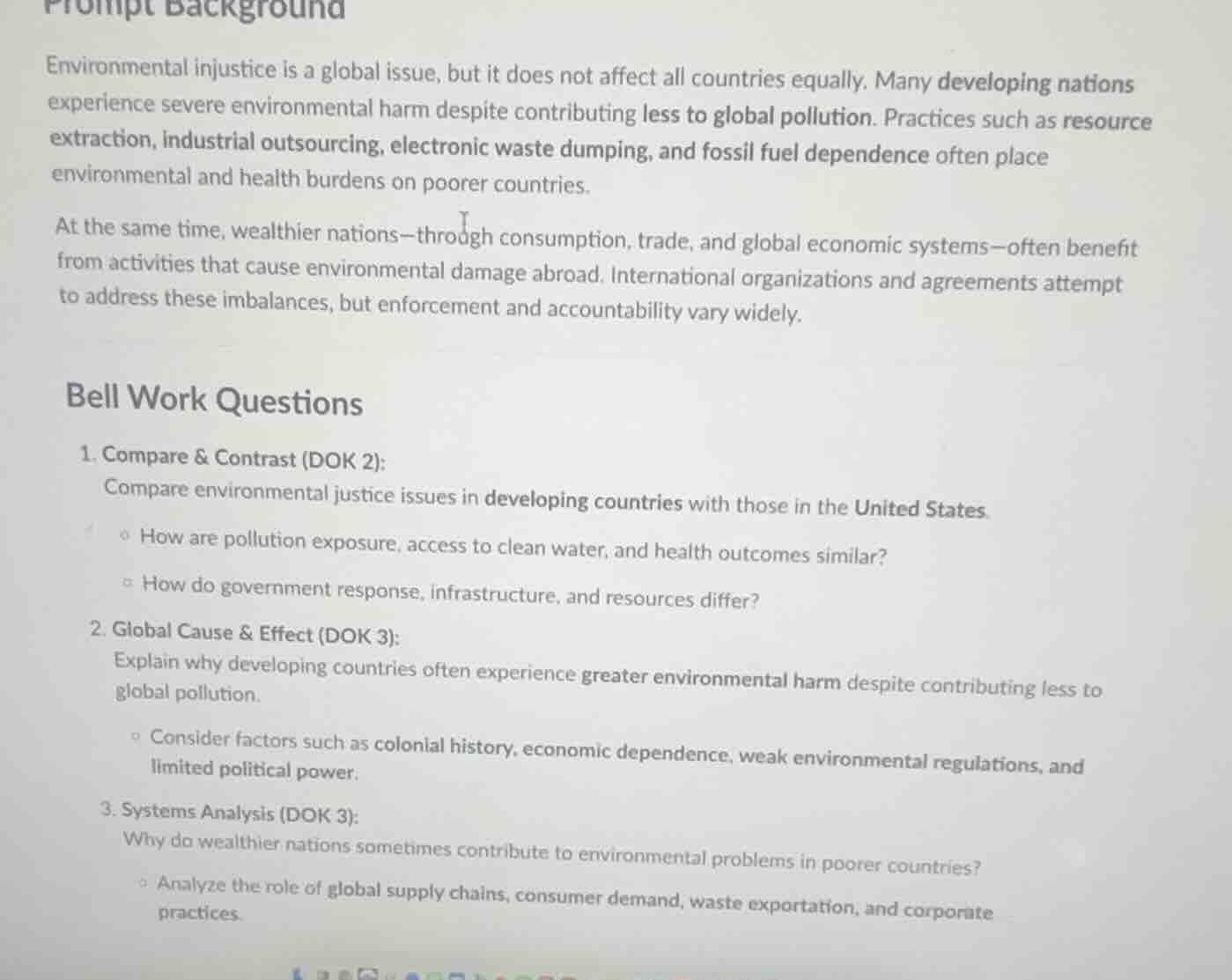 prompt background environmental injustice is a global issue, but it doe…