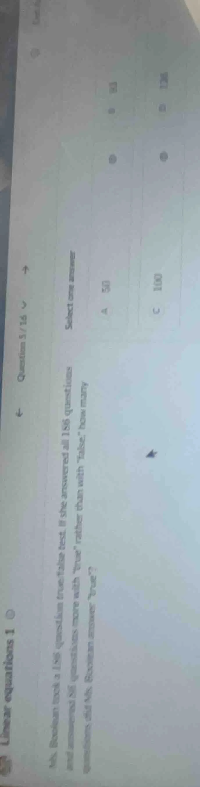 ms. bowden took a 186 - question true - false test. if she answered all…