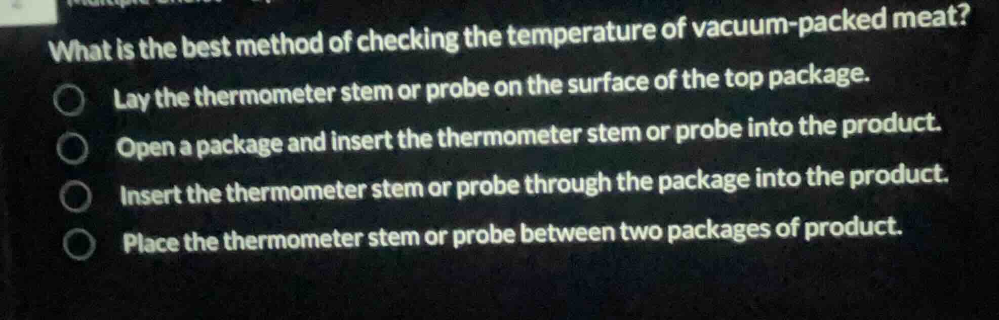 what is the best method of checking the temperature of vacuum - packed …