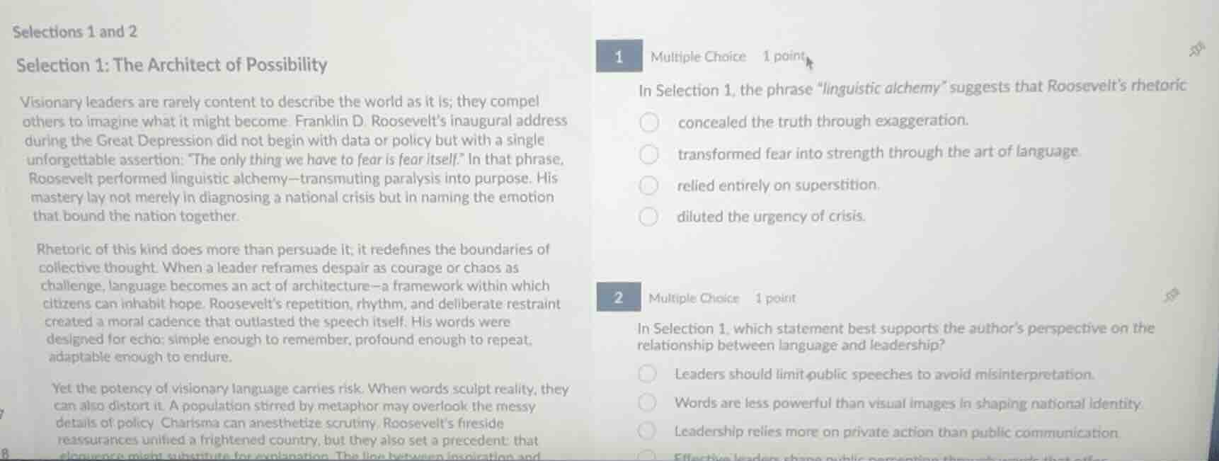 selections 1 and 2 selection 1: the architect of possibility visionary …