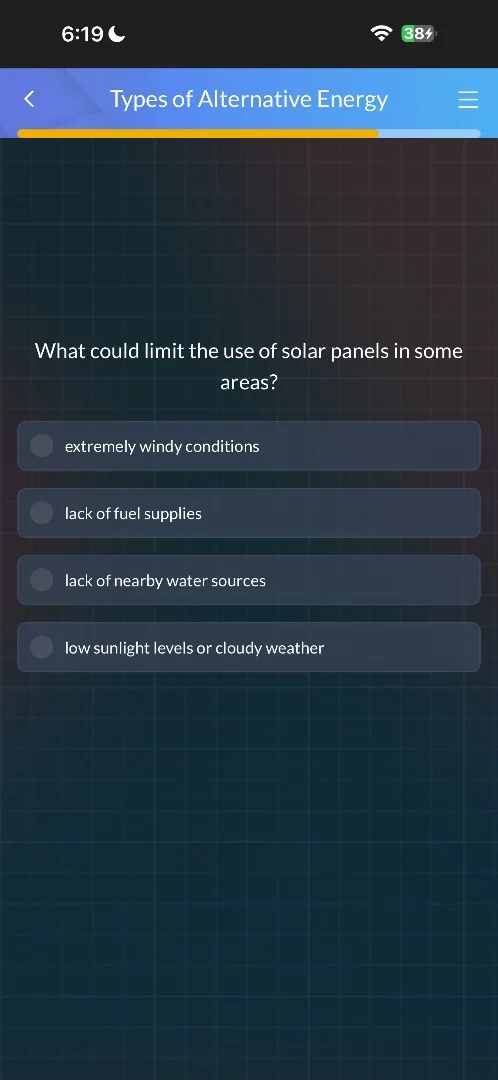 what could limit the use of solar panels in some areas? extremely windy…