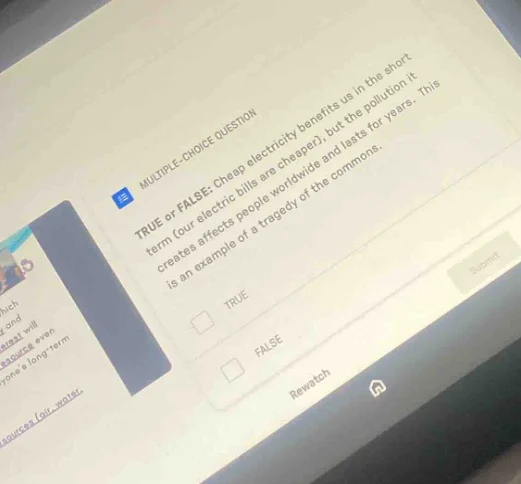 multiple-choice question true or false: cheap electricity benefits us i…