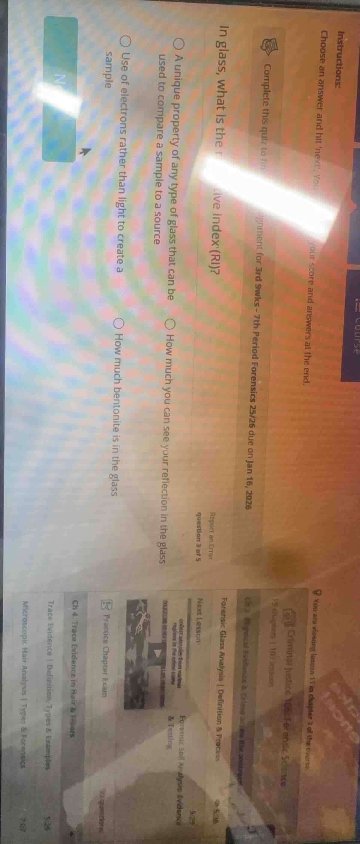 instructions: choose an answer and hit next. you your score and answers…