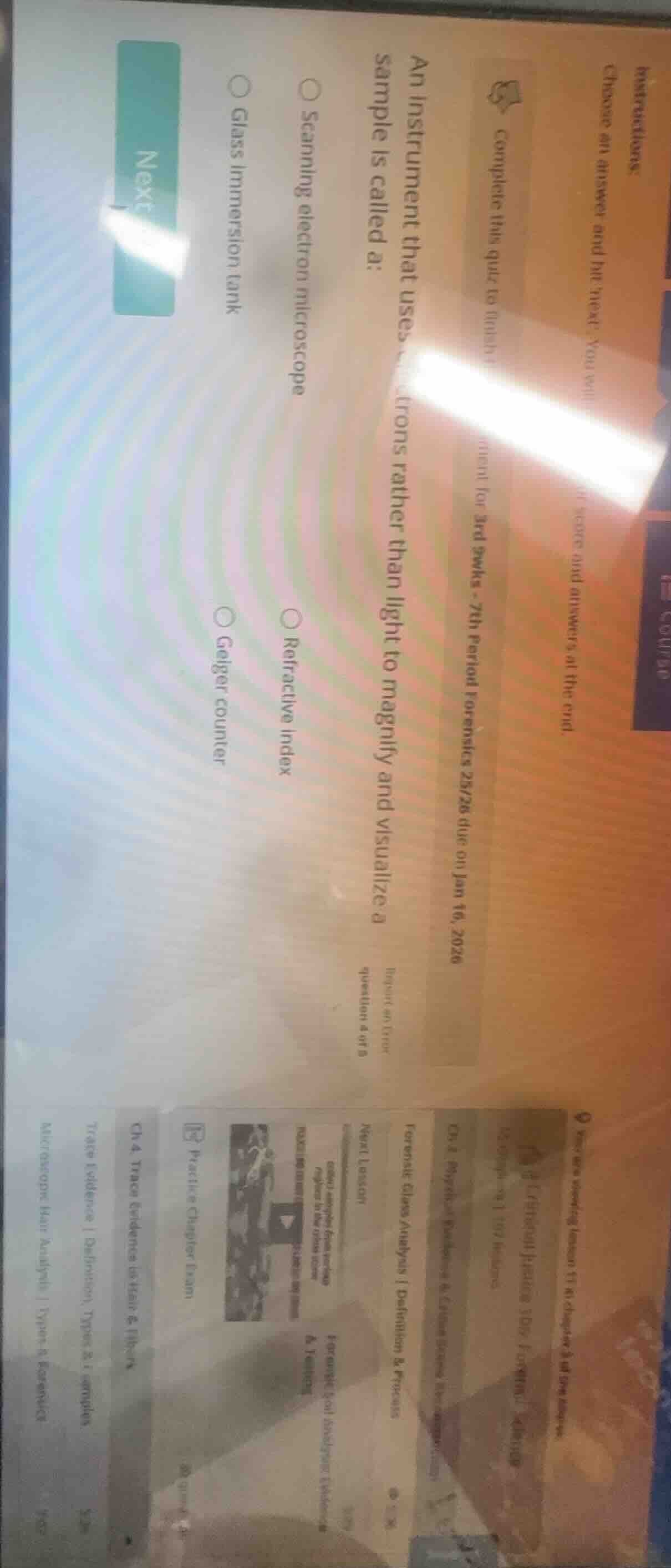 an instrument that uses electrons rather than light to magnify and visu…