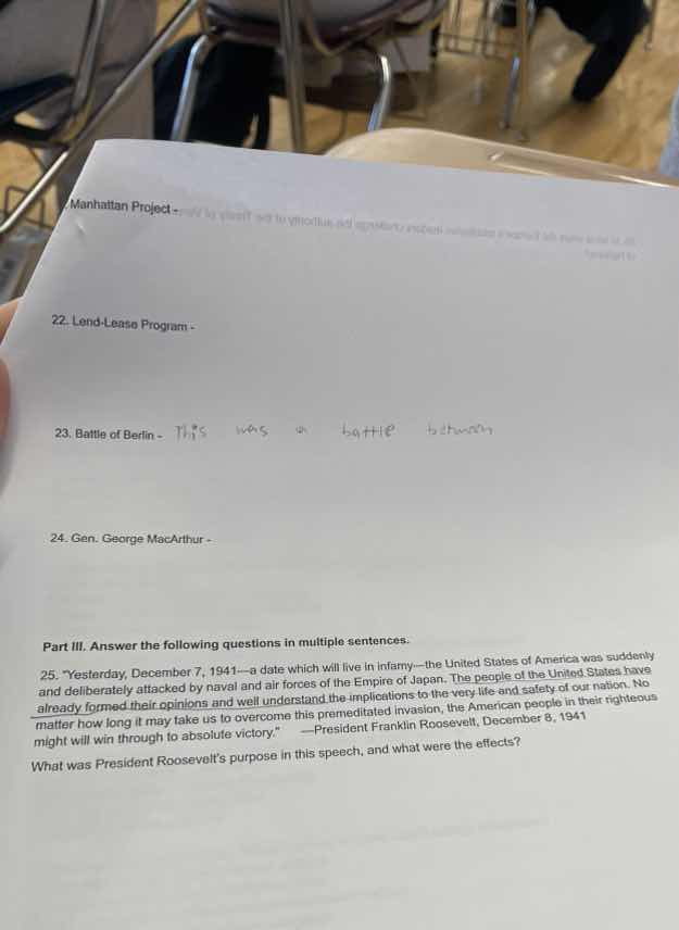 manhattan project - 22. lend - lease program - 23. battle of berlin - 2…
