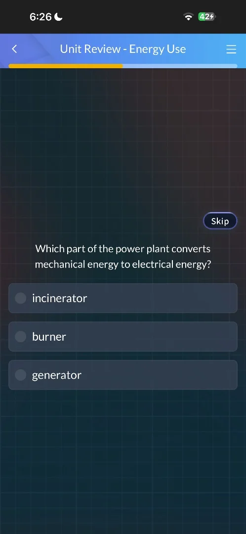 which part of the power plant converts mechanical energy to electrical …