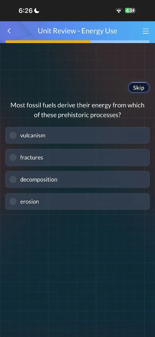 most fossil fuels derive their energy from which of these prehistoric p…