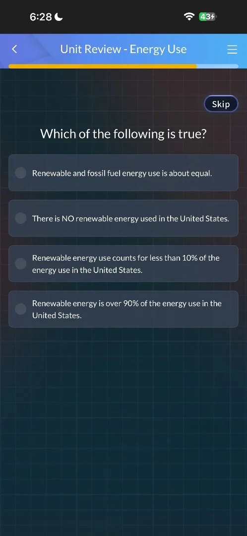 which of the following is true? renewable and fossil fuel energy use is…