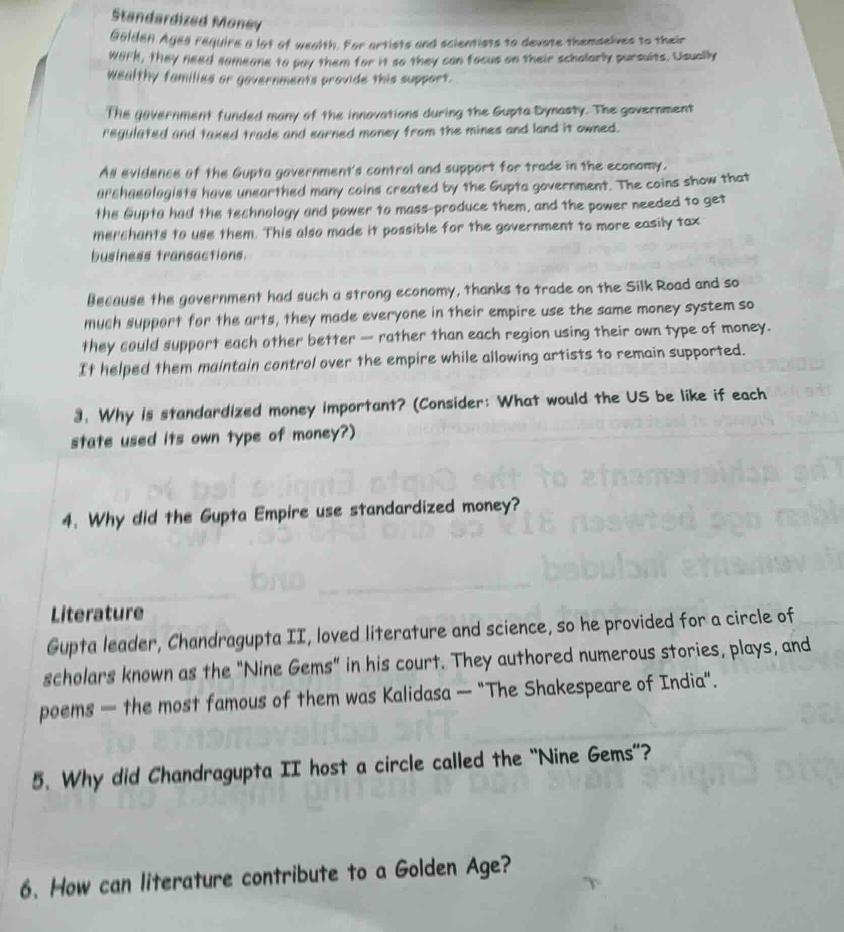 standardized money golden ages require a lot of wealth. for artists and…