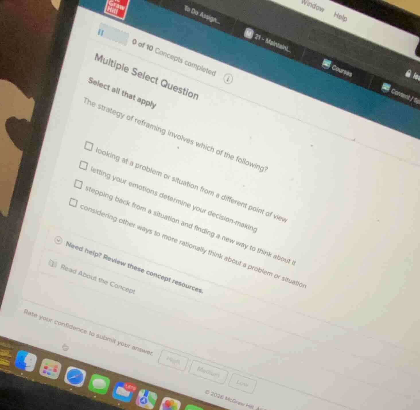 multiple select question select all that apply the strategy of reframin…