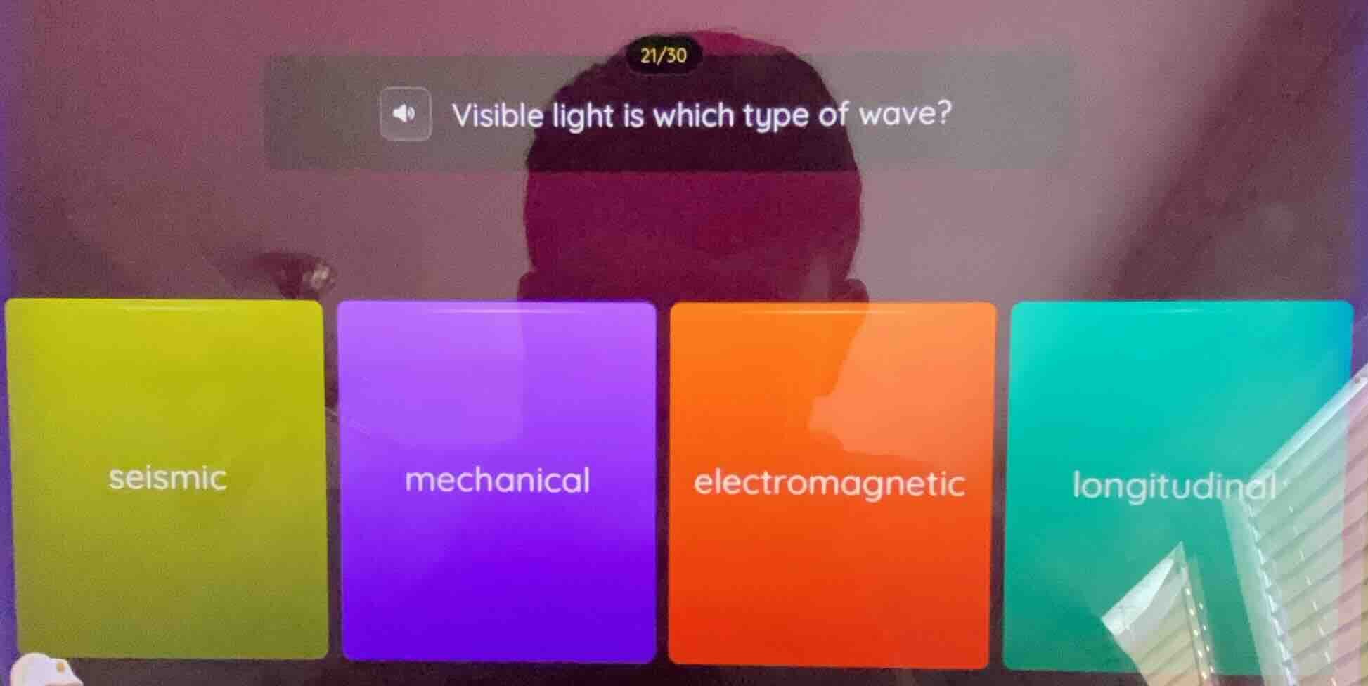 visible light is which type of wave? seismic mechanical electromagnetic…