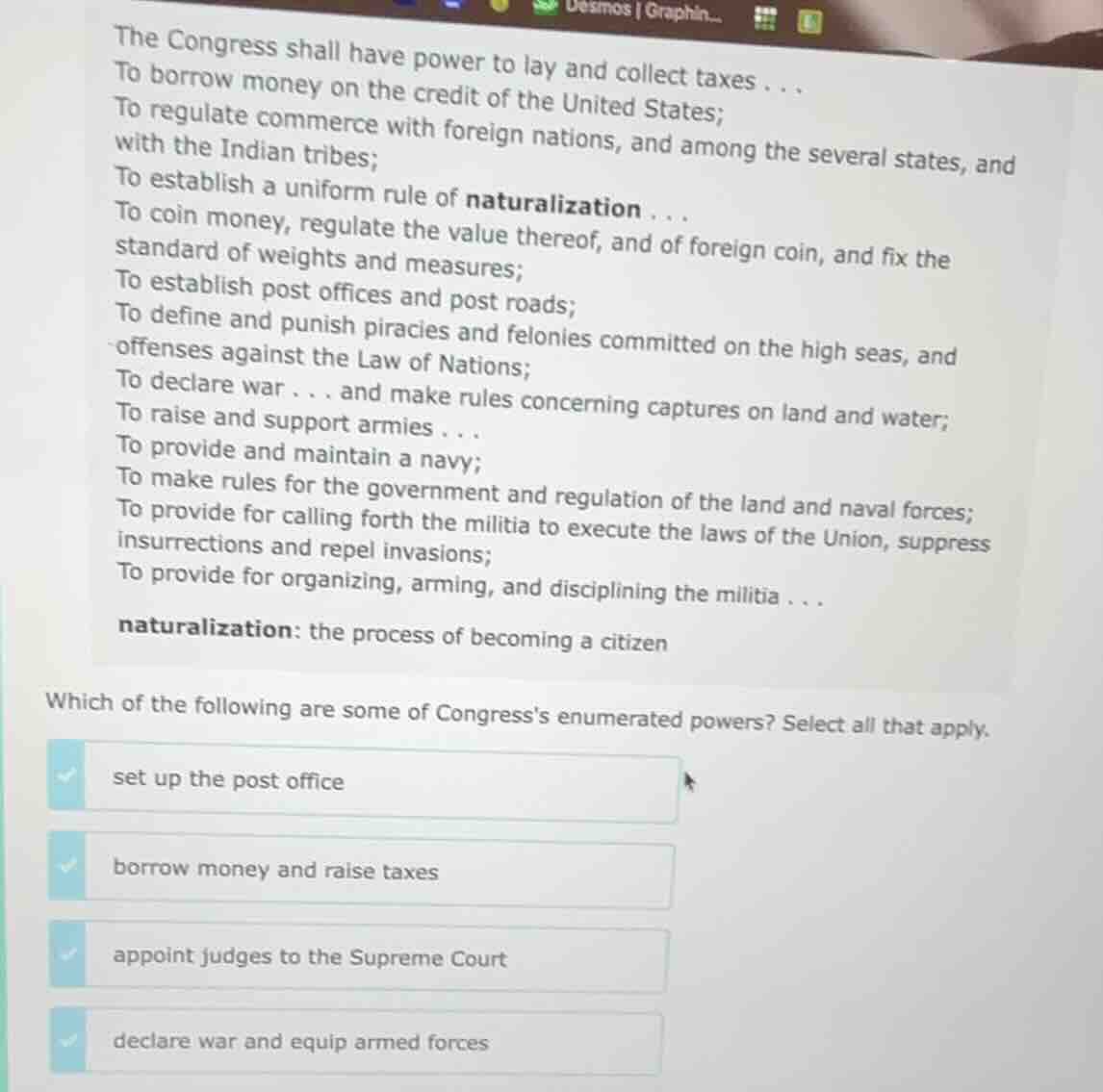 the congress shall have power to lay and collect taxes... to borrow mon…