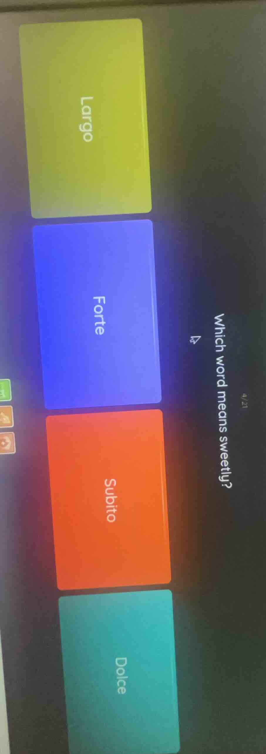 which word means sweetly? largo forte subito dolce