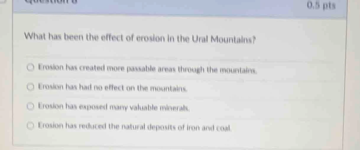 what has been the effect of erosion in the ural mountains? - erosion ha…