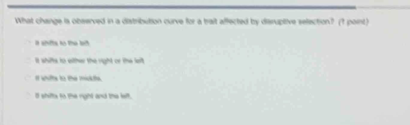 what change is observed in a distribution curve for a trait affected by…