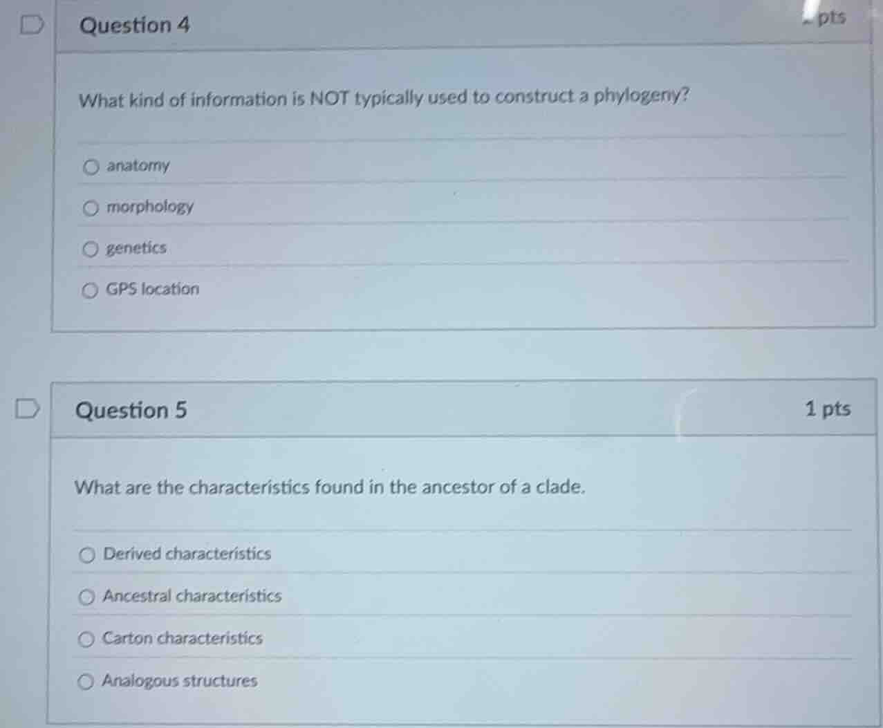 question 4 what kind of information is not typically used to construct …
