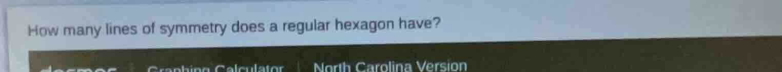 how many lines of symmetry does a regular hexagon have?
