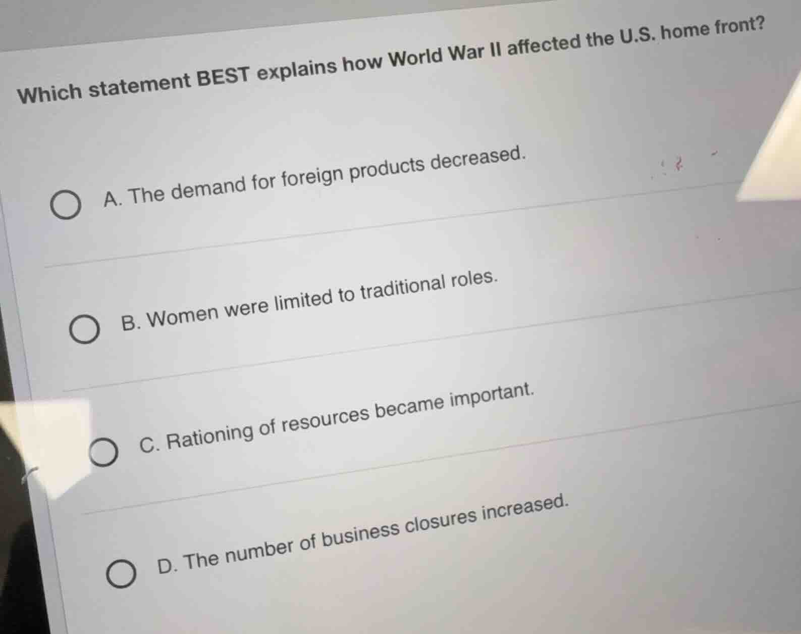 which statement best explains how world war ii affected the u.s. home f…