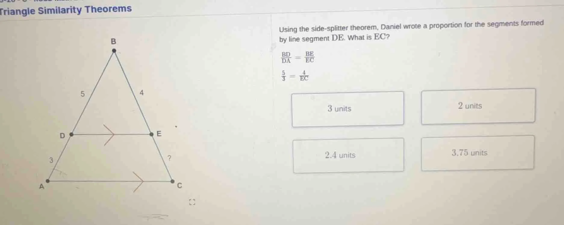 triangle similarity theorems using the side - splitter theorem, daniel …