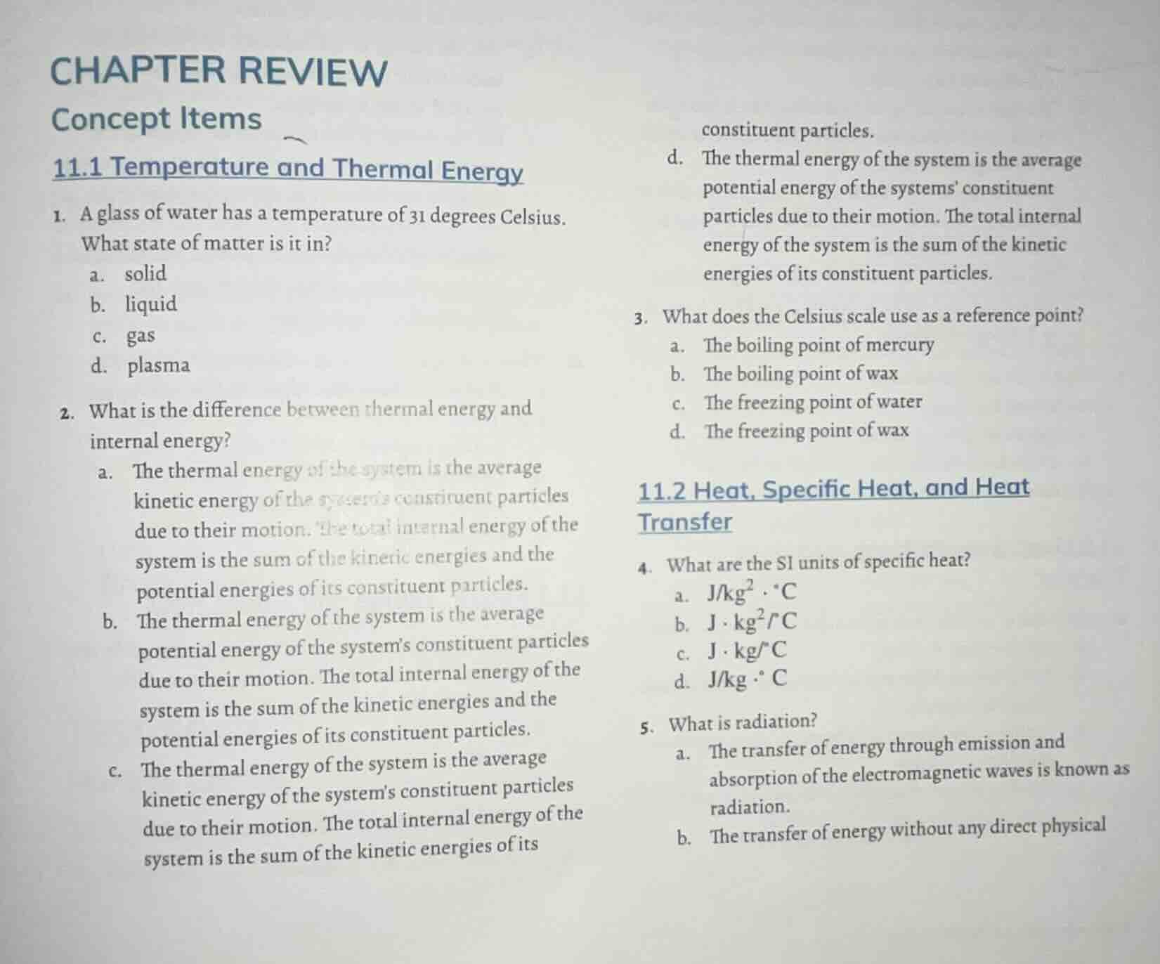 chapter review concept items 11.1 temperature and thermal energy 1. a g…