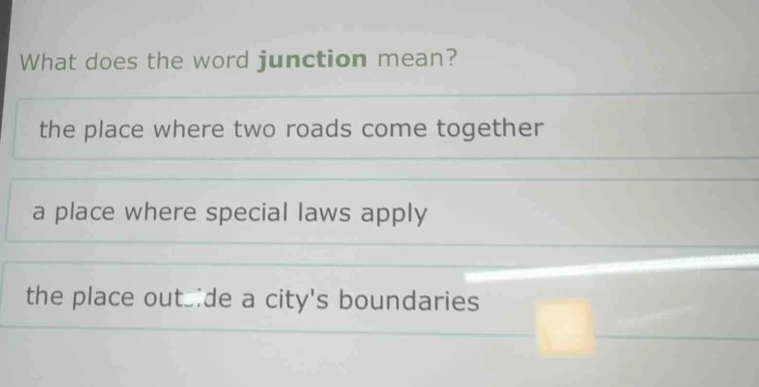 what does the word junction mean? the place where two roads come togeth…