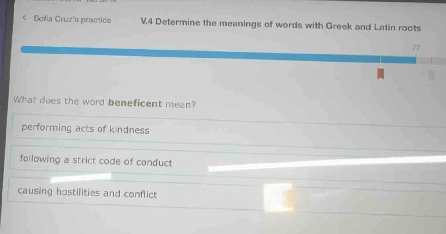 sofia cruzs practice v.4 determine the meanings of words with greek and…