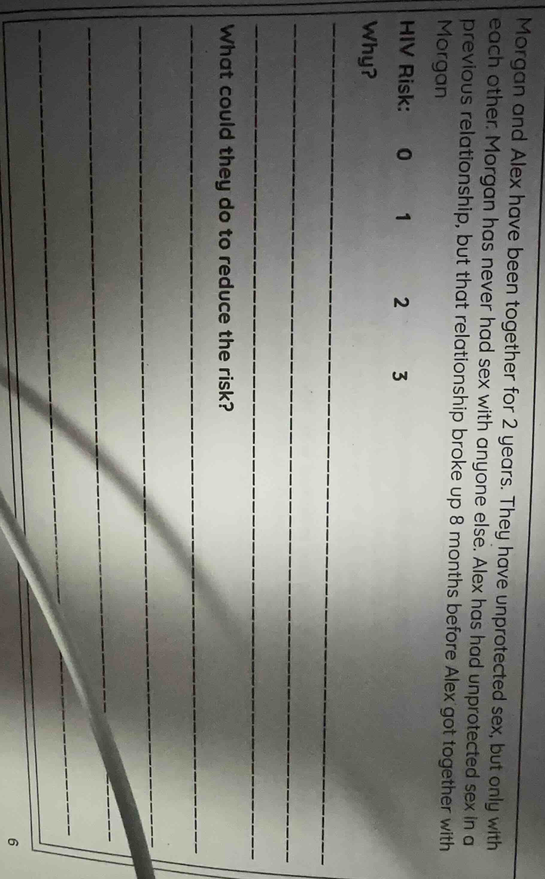 morgan and alex have been together for 2 years. they have unprotected s…