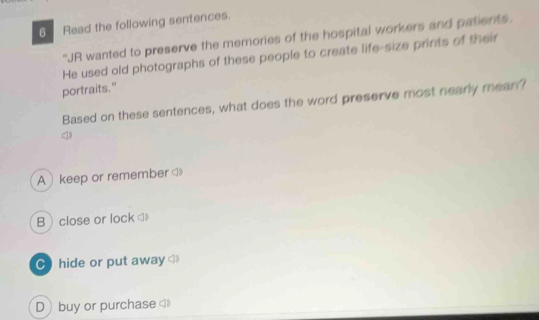 6 read the following sentences. \jr wanted to preserve the memories of …