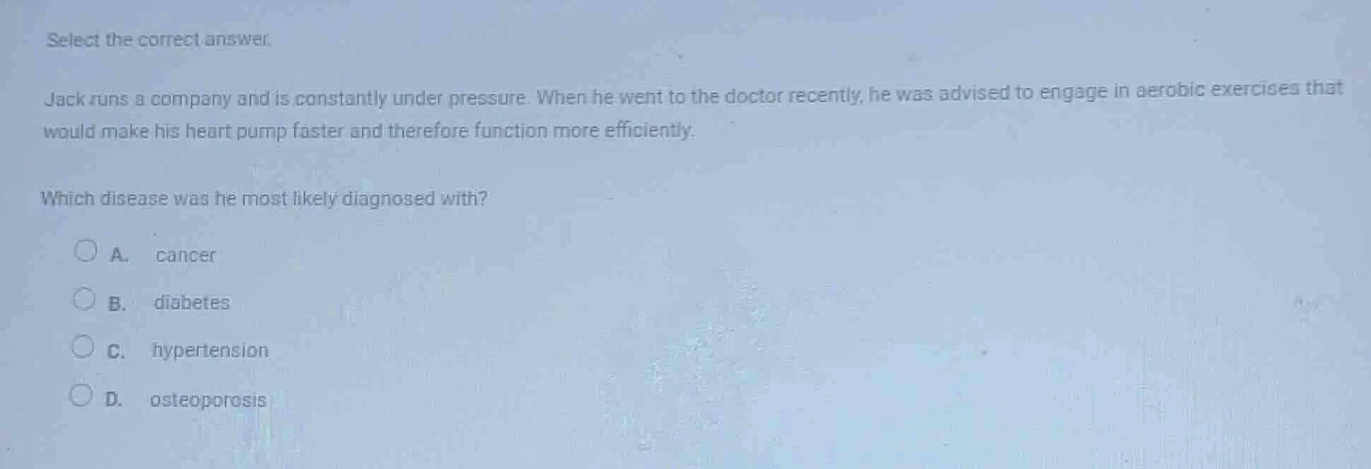 select the correct answer. jack runs a company and is constantly under …