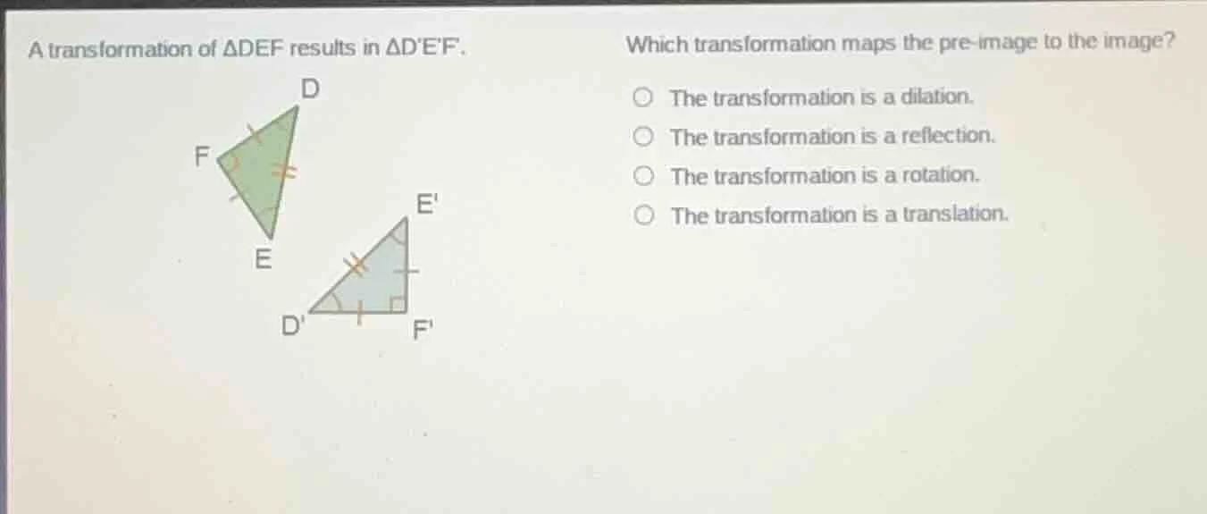 a transformation of δdef results in δdef. which transformation maps the…