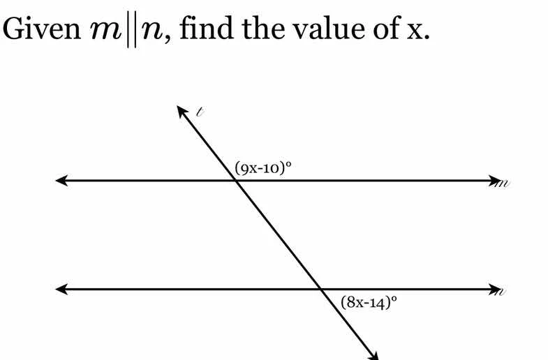 given $m\\parallel n$, find the value of x.
