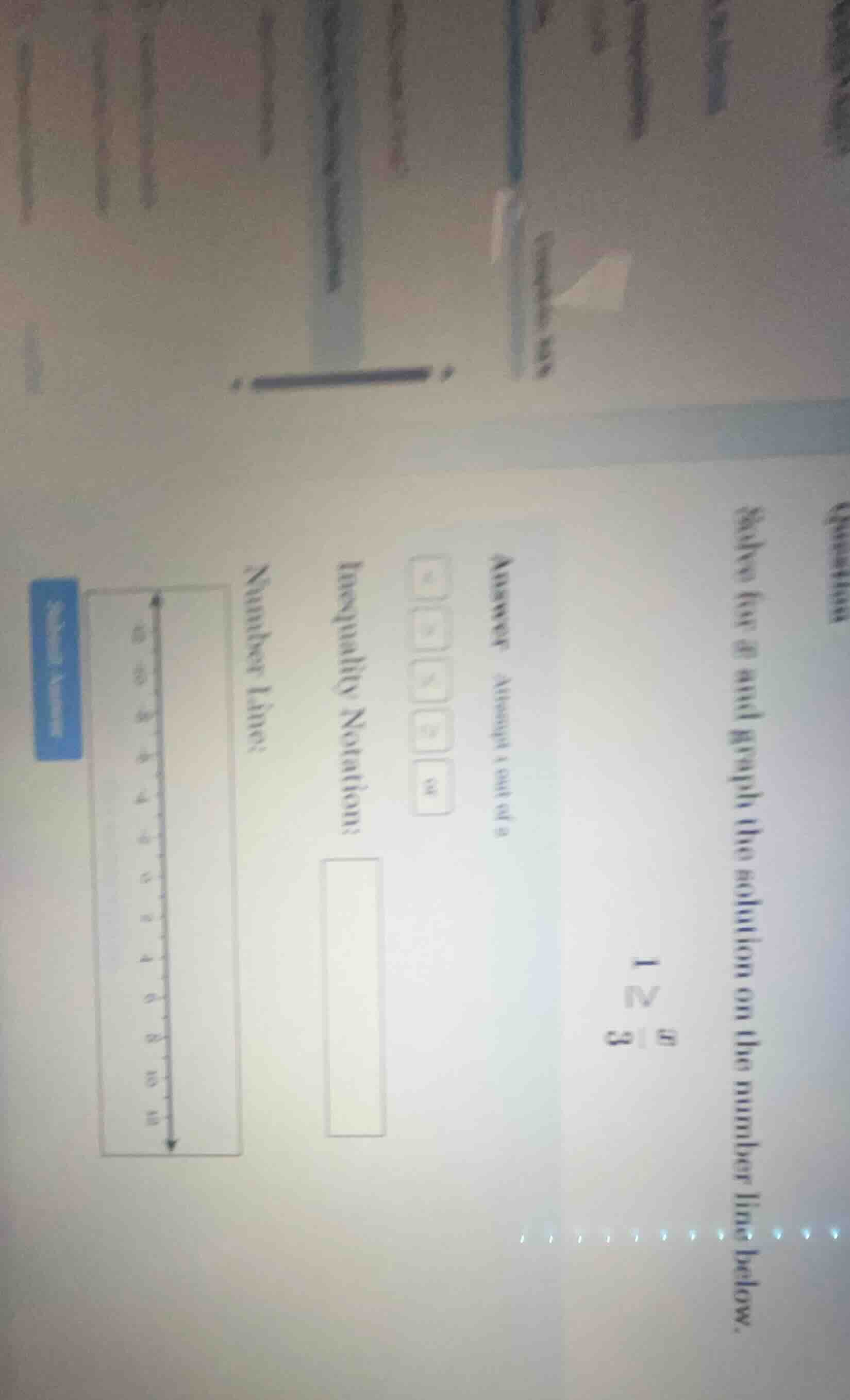 solve for x and graph the solution on the number line below. answer att…